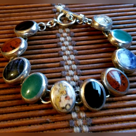 RARE Silpada Sterling Silver & Stone Bracelet